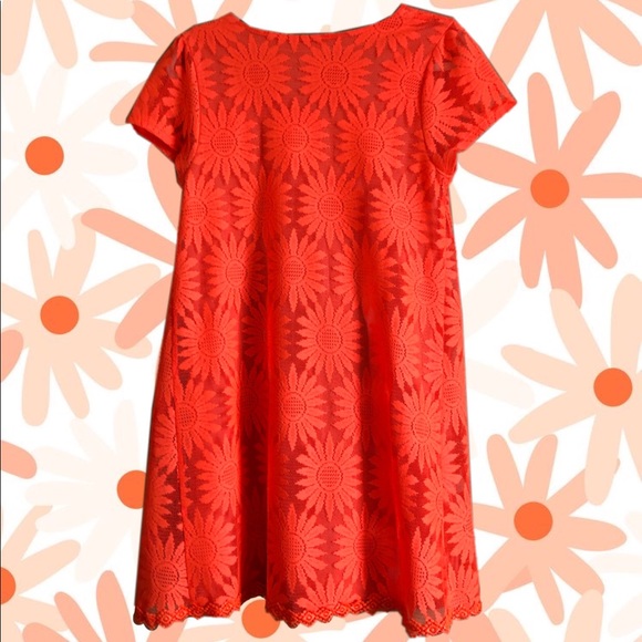 Urban Outfitters Neon Orange Floral Dress - Picture 2 of 4